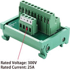 ANMBEST 2 in 10 Out Terminal Blocks Module, 25A DIN Rail and Panel Mounting Power Distribution Breakout Board for PLC Servo Power Amplifier