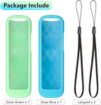 (2PC) Cover-Case-for-Roku-Remote, Glow-in-The-Dark Silicone Protective Sleeve Skin for Roku TV/Stick/Player Remote (Green/Blue)