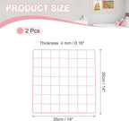 PATIKIL 14"x14" Wire Grid Panel, 2 Pack Board Photo Pictures Memo Display Grid Panels Hanging Organizer Wall Decorative Panel for Home Office Wedding, Pink