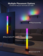 Govee RGBIC Light Bars, 15 Inches WiFi TV Backlight Suitable for 45-70 inch TVs, Smart Light Bars with Multiple Placement Options, Work with Alexa and Google Assistant, Black