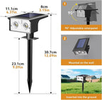 btfarm Solar Spot Lights Outdoor Waterproof, 2 Pack/3 Modes Motion Sensor Lights, Solar Powered Spotlights 2-in-1 Auto On/Off for Outside Pathway Yard Garden Landscape Lighting, Cool White