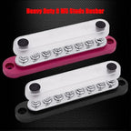 8 x M5 (#10) Studs Power Distribution Block Bus Bar 12V, Ampper 5.9" HD 120A Marine BusBar Battery Distribution Block W/Cover for Car Boat Solar (Red & Black)