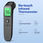 Forehead Thermometer for Adults and Kids, Fast Accurate Thermometer with Fever Alarm, 1S Reading & Silent Mode, Easy to Use for Baby, Kids & Elderly (Black)