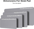Aothia Leather Desk Pad Protector, Mouse Pad, Office Desk Mat, Non-Slip PU Leather Desk Blotter, Laptop Desk Pad, Waterproof Desk Writing Pad for Office and Home (23.6" x 13.7", Light Grey)