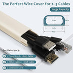 Cable Hider Raceway Kit, 68in Wire Hiders for TV on Wall, Paintable Cord Cover Channel, Cord Hider for Wall Mounted TV in Home Office, 4X L17in X W0.95in X H0.47in, Beige
