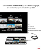uni USB C to HDMI Cable 3ft 4K@60Hz, ONE-Way USB Type-C to HDMI Braided Cable (Thunderbolt 3/4 Compatible) with MacBook Pro/Air 2023, iPhone 15 Pro/Max, Samsung S24, Chromebook and More