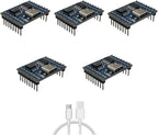 XLW Voice Playback Module,16M Sound Board MP3 Music Player with Speaker,DC3.6-5.2V,USB Downloadable 10 IO Trigger Serial Port Control for Voice Prompts, Broadcast Device Factory, Xmas DIY-5 Pack