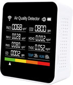 MAVIS LAVEN Smart Air Quality Detector, Portable 14 in 1 Indoor Monitor with Sensors for PM2.5 VOCs Temperature Humidity for Home Office Travel