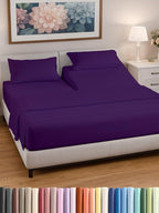 Split Head King Sheet Set – 4 Piece Flex Split Top King Sheets for Adjustable Beds - Fits 14” to 16" Mattress w/ Deep Pockets - Soft, Breathable & Cooling - Luxury Bedding and Wrinkle Free - Purple