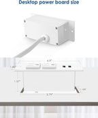 Conference Recessed Power Strip Socket 6.56Ft Cord,Desktop Power Grommet Power Strip with 2-Outlet & 2 USB Ports,Furniture Flush Mount Charging Station,Desk Outlet for Side Table or End Table(White)