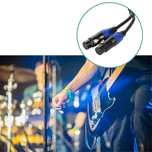 Seefeful (10 ft-1Pack) 1 Male to 2 Female XLR Y Splitter Micrphone Cable, 3pin Male to Dual Female Y-Splitter Balanced Mic Audio Cables for Stereo Mic to L & R Audio Track