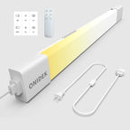 ONIDEK Under Cabinet Lights with Plug. 3000K-6500K Dimming and Color. with Wireless Control Panel and Remote Control.18W 1800LM for Garage, Kitchen, Bathroom, Closet, Office (24 inch)