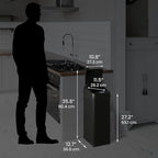 iTouchless 13 Gallon Kitchen Trash Can with Odor Filter, Automatic Motion Sensor Bin, Soft-Close Stainless Steel, Slim Wastebasket for Narrow Spaces, Matte Black