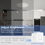 hunhun 2 Pack 16 Inch Dimmable LED Flush Mount Ceiling Light 4800LM Round Light Fixture 5 Color Temperature Selectable Super Slim Large Flat Ceiling Lamp for Living Dining Room White