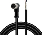 Lonlonty M8 Connector Aviation Sensor Cable - Female 4 Pin Right Angle 6.5Ft/2M Aviation Socket Shielded Electrical Cable for Industrial Automation Control,Fieldbus Module,Device Network