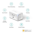 Kasa Smart Plug Mini 15A, Apple HomeKit Supported, Smart Outlet Works with Siri, Alexa & Google Home, UL Certified, App Control, Scheduling, Timer, 2.4G WiFi Only, 4 Count (Pack of 1) (EP25P4), White