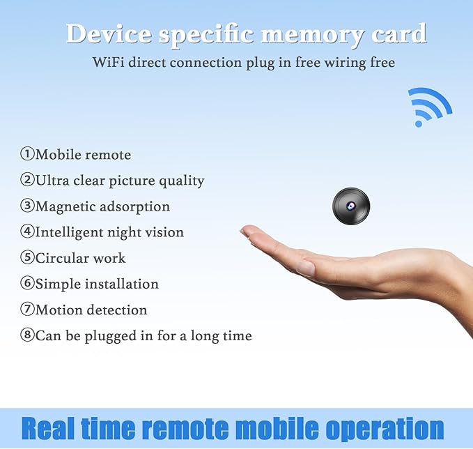 Only 0.9 inch Hidden Camera with Audio/Video Mini Small Spy Cameras Home Indoor Use Cam Night Vision Motion Detection Baby Monitor Wireless Outdoor Nanny espias ocultas WiFi Security Secret (4k)