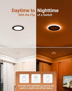 Sunco Black Recessed Lights 6 Inch LED, Canless with Night Light, Wafer Thin, 1500 Lumens, Selectable CCT 2700K/3000K/4000K/5000K/6000K, Dimmable, 12W, with Junction Box UL/ETL 4 Pack