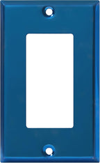 ENERLITES Decorator Switch Metal Wall Plate, Stainless Steel Outlet Cover, Corrosion Resistant, Standard Size 1-Gang 4.50" x 2.76", Stainless Steel 201, 7731-PBL, Polished Blue