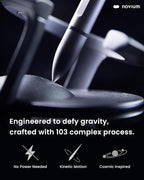 novium Hoverpen Interstellar - Space Black, Ballpoint Pen, Unique Conversational Starter, Premium Futuristic Design, Precision Flow Ink, Schmidt Ballpoint Cartridges
