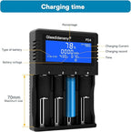 Gleedideneny 18650 Battery Charger,Universal Charger LCD Display for Rechargeable 3.7V 3.8V 3.2V 26650 20700 18650 18350 17670 17500 16340(RCR123) 14500 1.2V AA AAA SC C Size Batteries