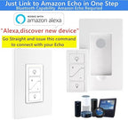 Nexete Smart Wall Dimmer Switch,Single Pole Dimmer with a Wireless Remote,No Wiring DIY Wireless 3-Way Dimmer,Dimming Remote & Voice Control,Bluetooth Work with Amazon Alexa Only