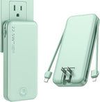 Nusyddy 22.5W Super Fast Charging Portable Charger with Wall Plug,12000mAh USB-C Power Bank Built-in 2 Cable, Lightweight Phone Charger Travel Battery Pack for All iPhone, Samsung, Tablets