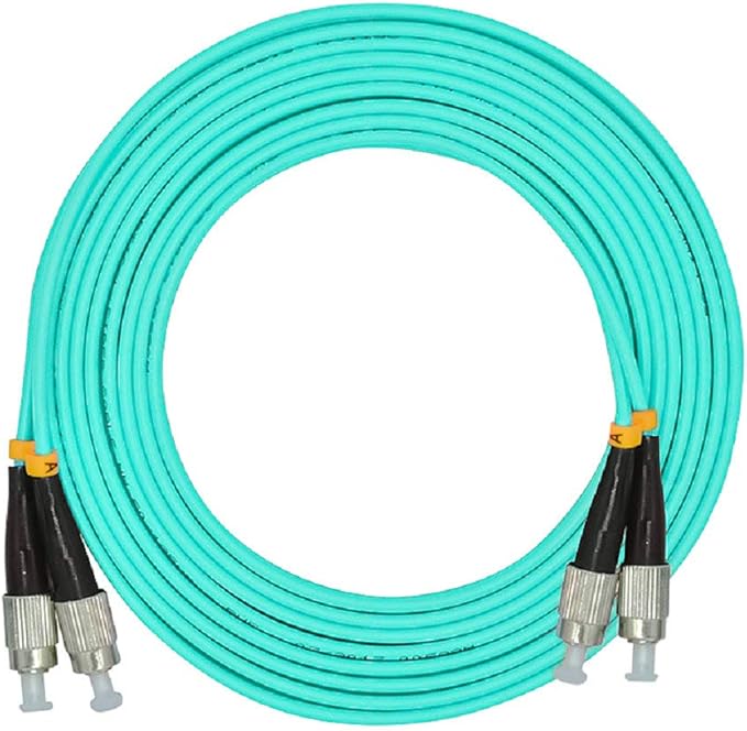 Jeirdus 3Meters 10ft Duplex 50/125 10G OM3 Multi-Mode Fiber Optic Cable Jumper Optical Patch Cord FC-FC