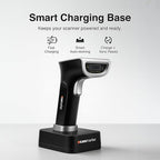 Scanmarker 1D/2D Wireless Barcode Scanner – Boost Speed & Accuracy with Bluetooth & 2.4G Modes – Handheld QR Code Scanner with Charging Stand for Easy scanning on Laptop, iOS & Android