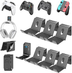 OIVO Controller & Headset Wall Mount Holder Stand, Foldable Headphone Stand, Gaming Controller Holder Hanger Hook, Universal Storage Organizer Controller/Earphone/Game Accessories-7 Packs