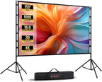 STWUI Projector Screen with Stand - 150 Inch Portable Projector Screens Outdoor Indoor Projector Screen 16:9 4K HD Outdoor Movie Screen with Carry Bag,Enioy Home Theater Projection Screen