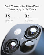 eufy Security SoloCam S340 2-Cam Kit (HomeBase S380), Solar Security Camera, Wireless Outdoor Camera, 360° Pan and Tilt Surveillance, No Blind Spots, 2.4 GHz Wi-Fi, No Monthly Fee