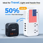 DOACE 2000W Voltage Converter US to Europe - 220V to 110V Converter for European Travel, Power Converter Adapter Combo with 2 PD/2 QC/EU/UK/AU/IT Travel Plugs for Hair Dryer Laptop, Camera, Cell Phone