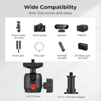 SMALLRIG Camera Desk Mount C Stand, 15"-35" Adjustable Desk Tripod Light Stand, Tabletop C Clamp for Webcam, DSLR Camera, Ring Light, Live Streaming, Photo Video Shooting