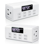 COKWEL Countdown Timer Outlet, Up to 99 Hours, Large Screen and Repeat Function, Inodoor Auto Shut Off Timers for Charger Light Vacation Security,Digital Timers for Electrical Outlets 2 Pack