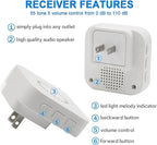 CallToU Wireless Caregiver Pager Waterproof Call Button Vibration Call Button for Elderly at Home Disabled Patient Elderly Monitoring Nurse Calling 2 SOS Call Buttons/Transmitters 500FT 2 Receivers