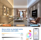 inShareplus 10 Pack 2 Inch Smart Recessed Lighting, WiFi LED Downlight 5W 120V, Dimmable RGBCW 2700-6500K Color Changing, Compatible with Alexa/Google, Ceiling Lights with LED Driver