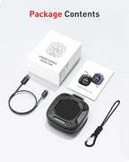 Portable Carbon Monoxide Detector Travel, Rechargeable 3-in-1 CO, Temperature & Humidity Meter, 240h Standby,Custom Alarm Thresholds, with Magnetic Back,for Hotel,Home,Camping for Car RV(Black)