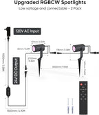 APPECK Smart Outdoor Spot Light 600lm, RGBCW+IC Color Changing Landscape Lights 2 Pack, IP65 Waterproof Low Voltage Landscape Lighting, App/Voice Control for Garden Pathway Yard Christmas Decor