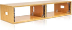 Sound Town DIY 2 x 4U Studio Rack, Solid Carbonized Bamboo, for Recording Room, Home Studio (STBR-D4)