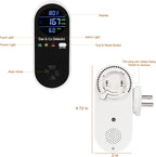 Koabbit Natural Gas & Carbon Monoxide Detector, Plug in Carbon Monoxide Alarm,Natural Gas Detector,Propane,4-in-1 Combustible Gas & CO Detector with Fahrenheit(°F) & Humidity for Home,RV,Apartment