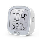 Tapo Smart Temperature and Humidity Monitor, 2.7" E-Ink Display, Swiss-Made Sensor, Real-Time Notification, Visual Graphics, Hub Required, White (T315)