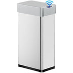 TLSUNNY 18.5 Gallon Automatic Trash Can, Stainless Steel Motion Sensor Garbage bin, Smart Trash Can W/Butterfly Lid, Bag Retainer Ring and Display Light for Living Room,Kitchen,Office (Silver, 70L)