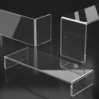 HIIMIEI Acrylic Display Riser, 3 Step 9" Large Acrylic Risers, Clear Rectangular Display Shelf for Cupcake Stand, Tiered Display Stand for gemstone, curio, Anime figurines, Collectibles