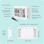Tuya WiFi Carbon Monoxide Detector Plug in with Temperature & Humidity,3-in-1 Portable CO Detector for Travel Hotel Home Gym Cellar RV Safety,Carbon Monoxide Alarm with Real-Time CO Monitor Display