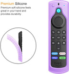 CaseBot Remote Case for Fire TV Stick HD/4K/4K Max (1st Gen)/Fire TV Stick (3rd Gen)/Lite - Anti-Slip Shockproof Silicone Cover for Alexa Voice Remote (2nd & 3rd Generation) (Purple Glow in The Dark)
