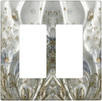Bvtewkhz Boho Floral Wild Flower 2 Gang Double Rocker Decorative Light Switch Covers Electrical Faceplate Switch Plates for Bathroom Kitchen Home