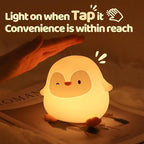 Rytinazzz Penguin Night Light, 50-Hour Battery & Pat Control, Squishy Silicone Lamp for Kids Nursery, USB Rechargeable with Timer, Valentines Gifts