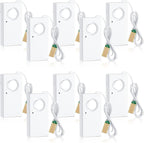 Hoteam 20 Pcs Water Sensor Alarm Leak Detector 120db Water Leak Alarm 9v Battery Flood Sensor Detector Overflow Security Alert for Home Basement Kitchen Garage Bath Tub Sink, White