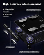 FITINDEX Body Composition Scale for Body Weight, Body Pod Scale [2026 Upgraded], Smart 8-Electrodes with BMI, Body Fat, Muscle Mass, 50 Composition Measurements, Bluetooth